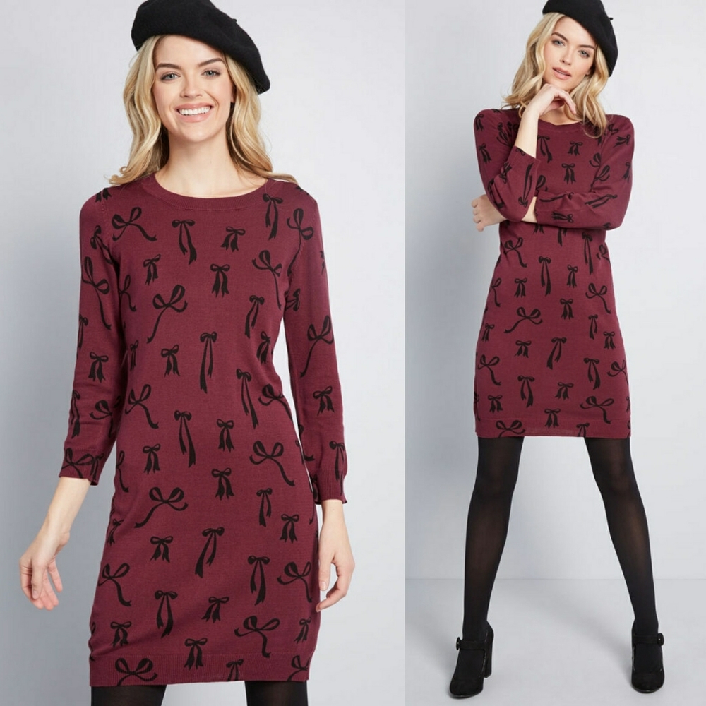 Modcloth Knit the Mark Sweater Dress NEW